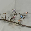 3" HUMMINGBIRD 6-ASST MUSH/FEA W/CLIP