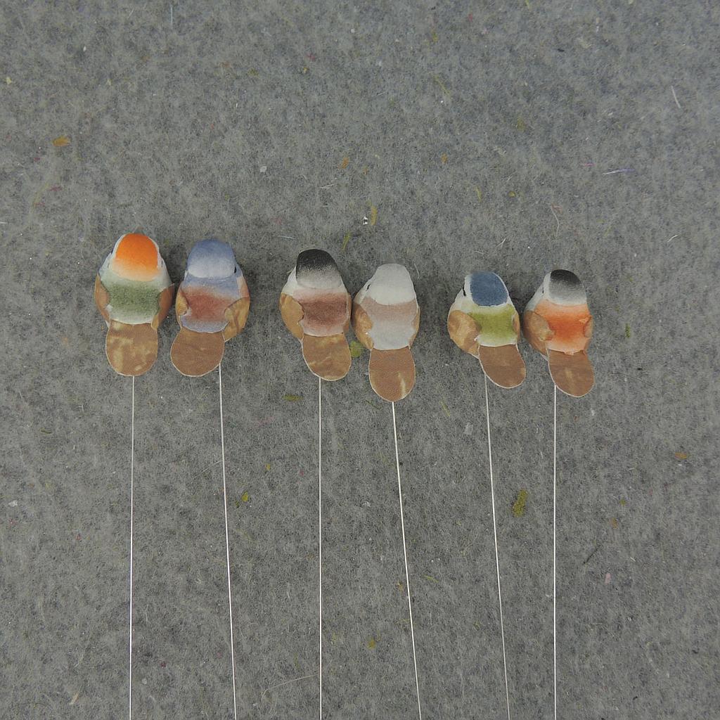 1.25" BIRD MUSHROOM W/WIRE 24/BOX 6-ASST