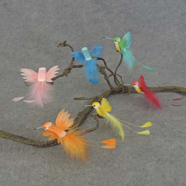 [B6740] 4.5" HUMMINGBIRD W/CLIP MUSH/FEA 6 ASST