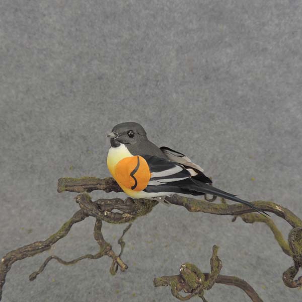 [B6762] 4" BALTIMORE ORIOLE FEA/MUSH W/CLIP