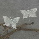 BUTTERFLY 2.5" SILVER W/GLITTER