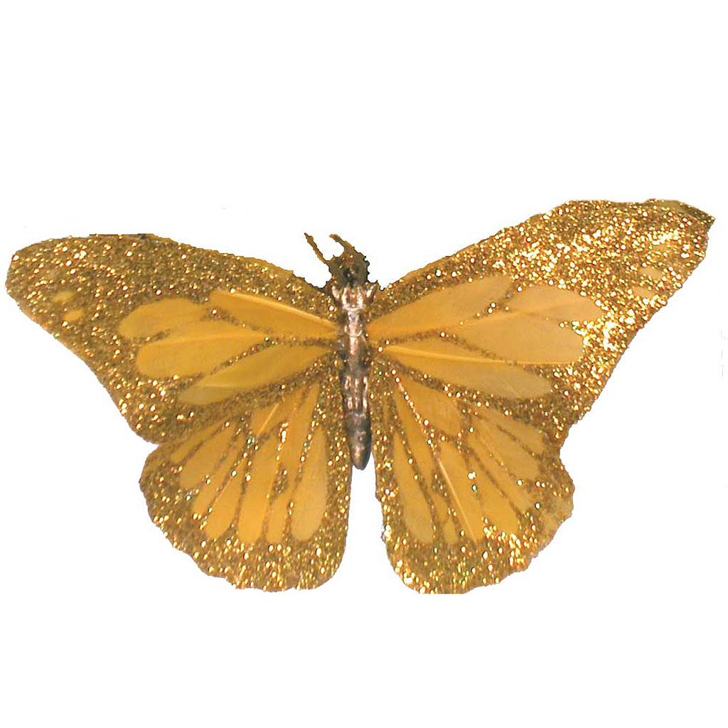 4.5" BUTTERFLY GOLD W/GLITTER