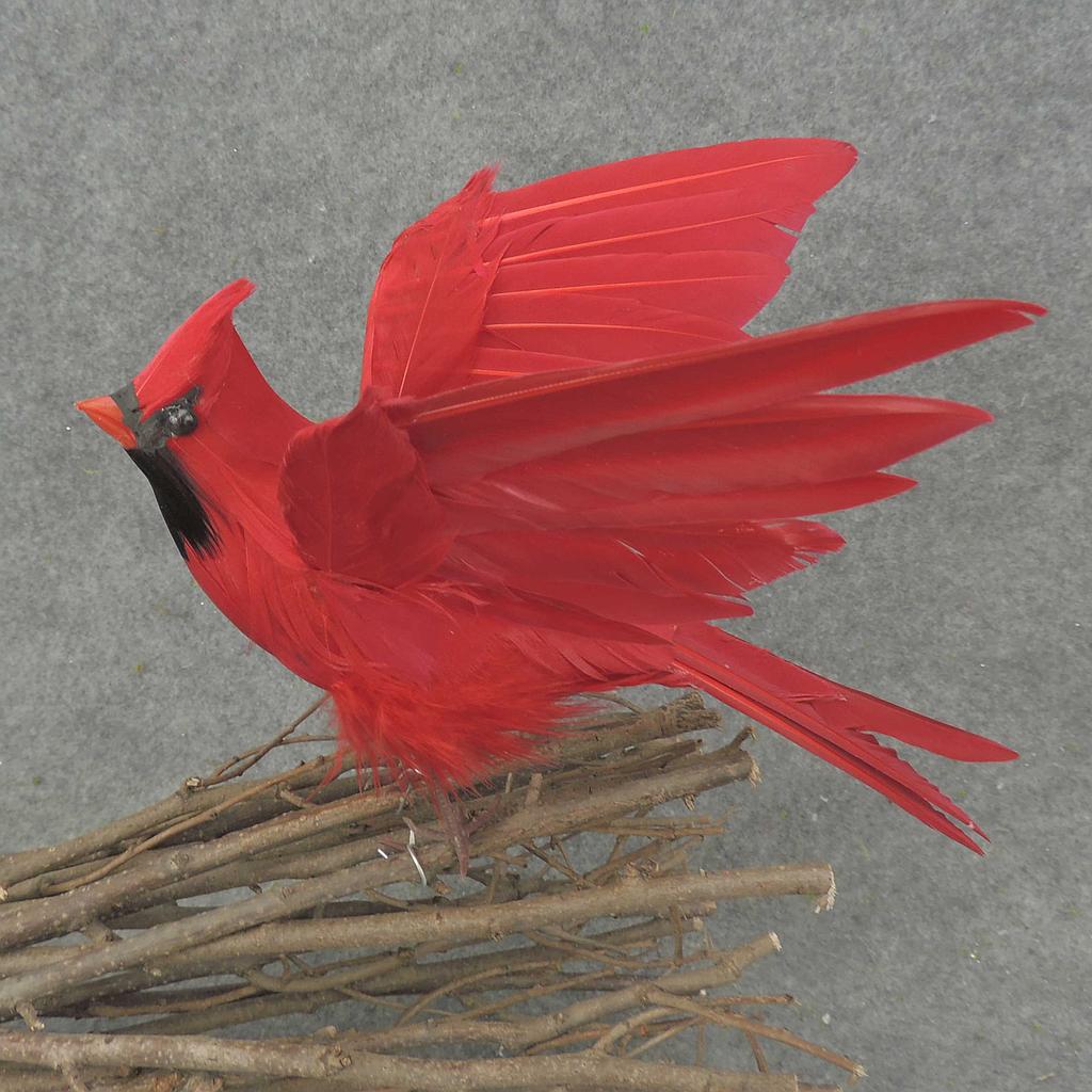 9" FLYING FEATHER CARDINAL