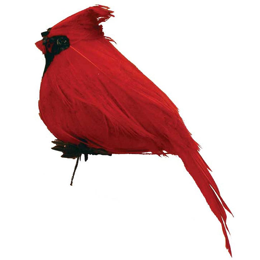 2.5" FAT SITTING CARDINAL WITH FEATHERS