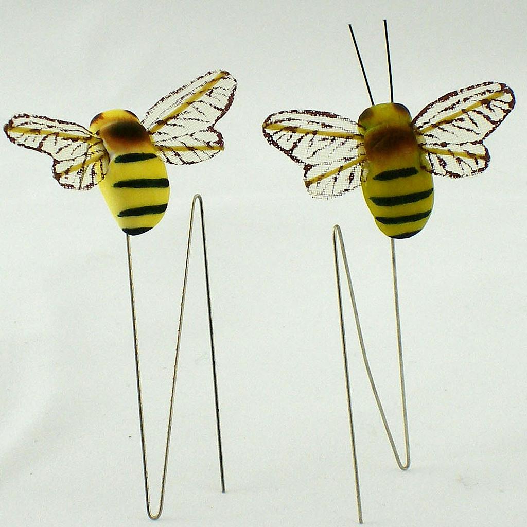 [B6621-YEL] BEE 2" x 1" MUSHROOM 2 ASST W/ WIRE