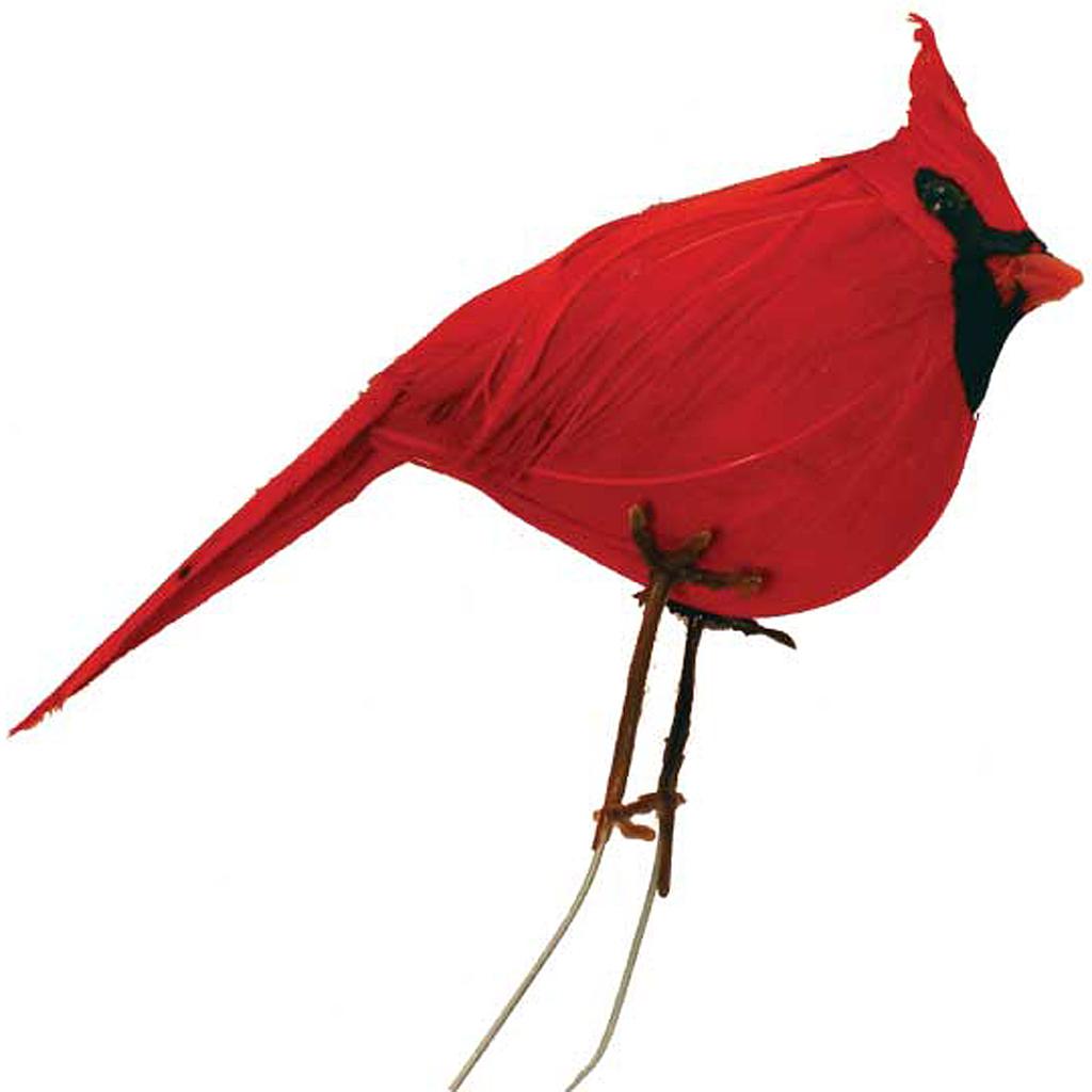 3.5" FAT SITTING CARDINAL WITH FEATHERS  