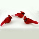 3.75" CARDINAL MUSHROOM/FEATHER W/CLIP