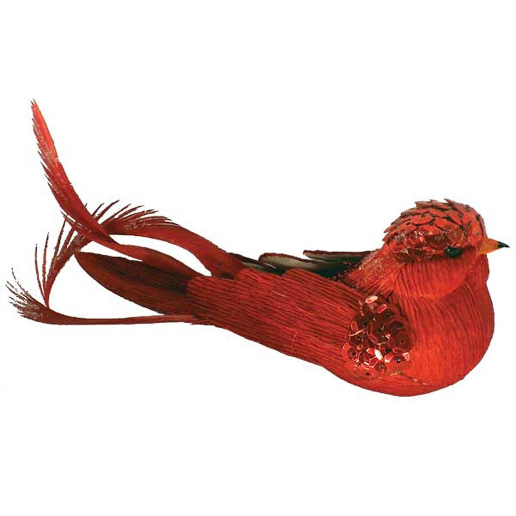 [B66754] 5.5" CARDINAL PAPER TWIST/SEQ CURLY TAIL