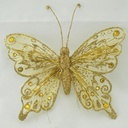 7" BUTTERFLY GLITTER GOLD W/CLIP