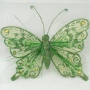 7" BUTTERFLY GLITTER GREEN W/CLIP