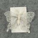 7" BUTTERFLY GLITTER WHITE W/CLIP