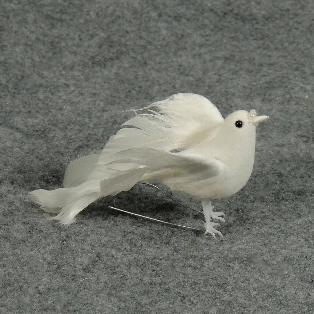 4" FLOCKED WHITE DOVE