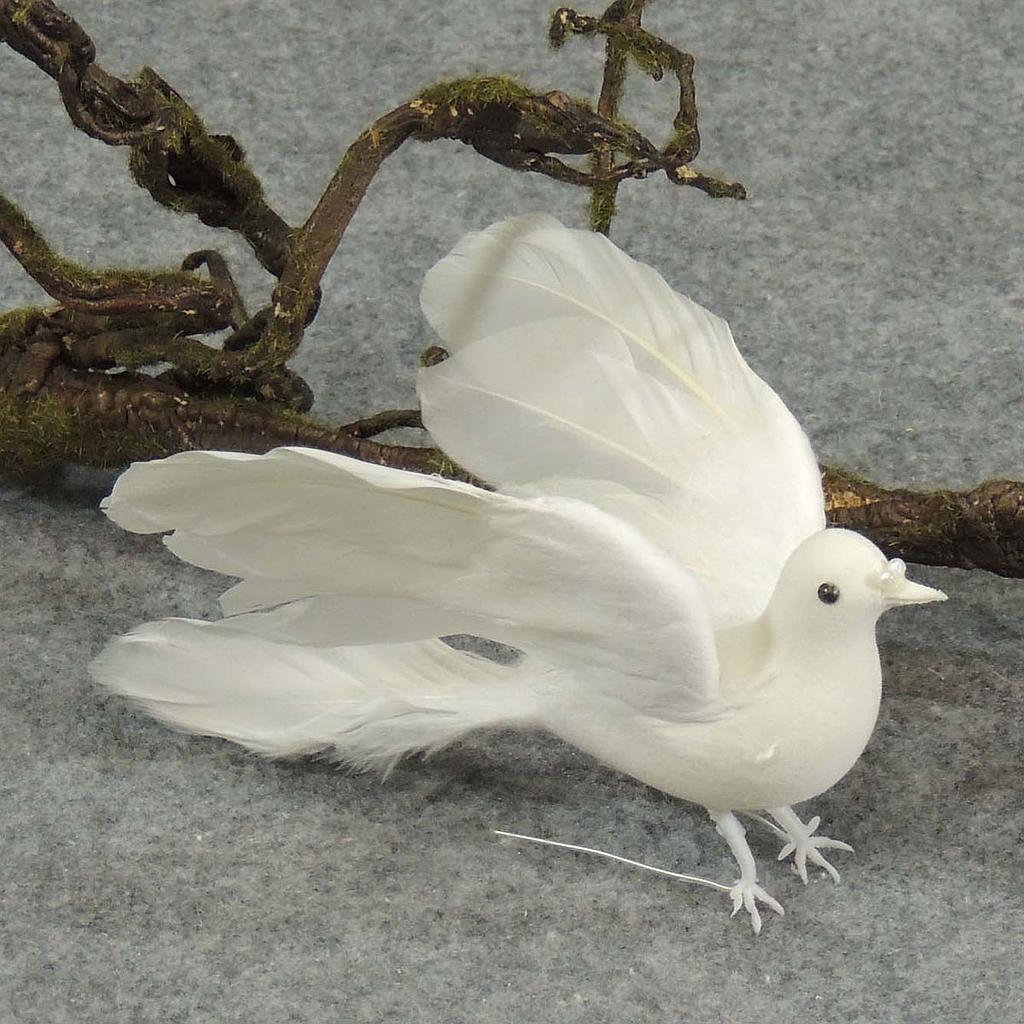 6" FLOCKED WHITE DOVE