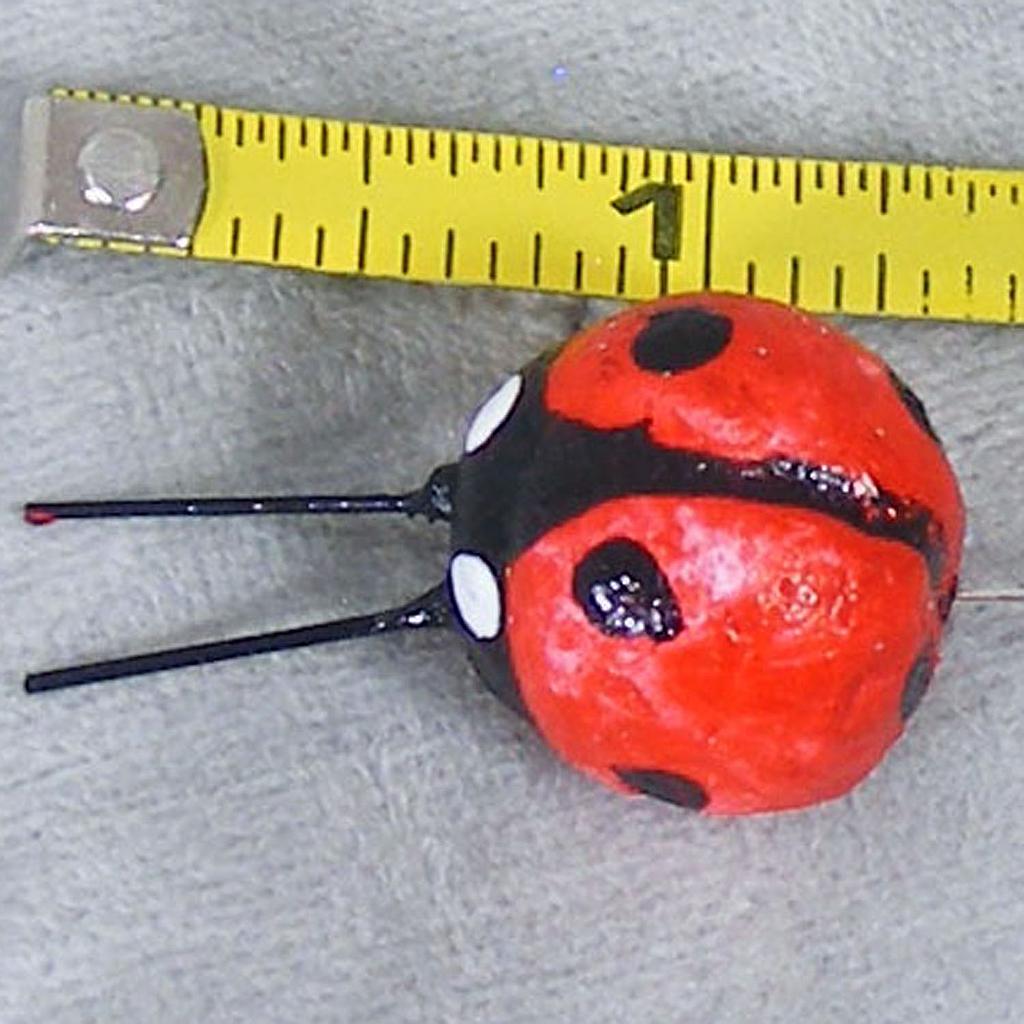 [B6673-RED] .75" LADYBUG RED W/WIRE