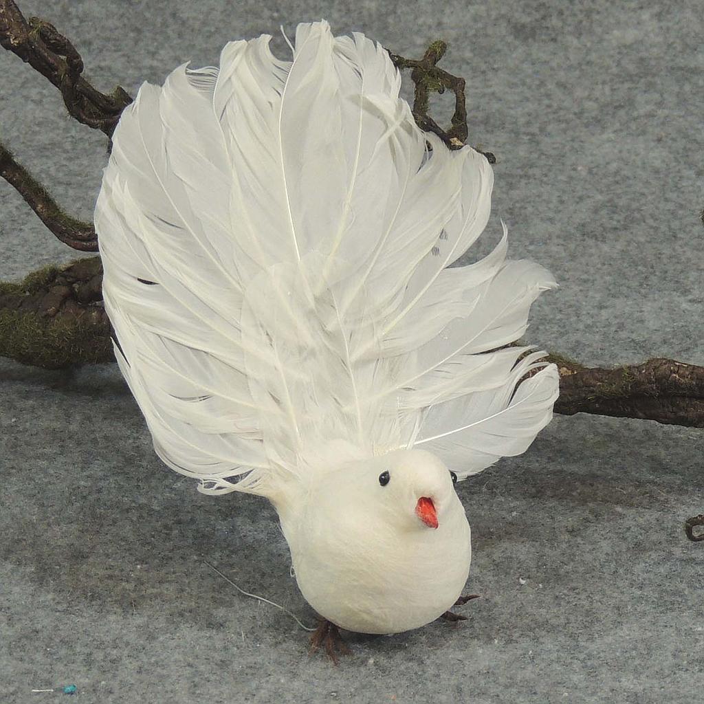 [B2405WHT] 5" OPEN TAIL DOVE  WHITE