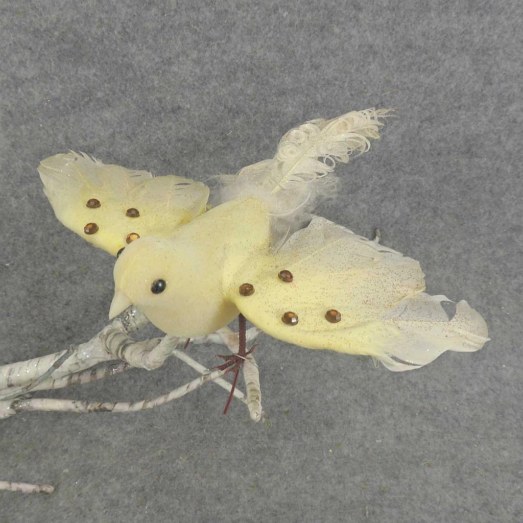 [B322040A-CRM] 7" FLYING CURLY TAIL DOVE IN CREAM (6 PC/BOX) 