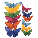 4.5&quot;/2.5&quot; FEATHERED BUTTERFLIES 6-ASST'D  BRIGHT COLOR MIX