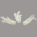 5.9" DOVE WHITE BIRD GLITTER W/CLIP