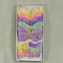 4.5"/2.5" FEATHERED BUTTERFLIES 6-ASST'D W/WIRE  PASTEL GEMS
