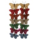 2.5" GLITTER BUTTERFLIES 14/BX 7-ASST W/WIRE