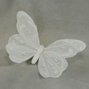 4.25" BUTTERFLY WHITE W/PEARLS W/CLIP