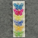 BUTTERFLY 3.5" 6-ASST'D W/CLIP PASTEL DOTS