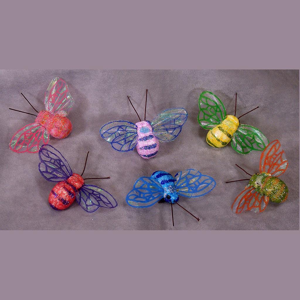 BEE 1.5"x3" GLITTER  6-ASST