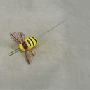 BEE MUSHROOM 2.25" X 1.25" YELLOW W/WIRE