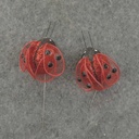 1.25" LADYBUG RED GLITTER W/WIRE