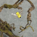 BEE MUSHROOM 1" X .5" YELLOW W/WIRE