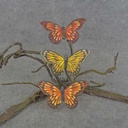 4.5" BUTTERFLY FEA/GLITTER 3-AST W/CLIP