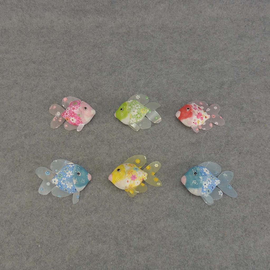 FISH TROPICAL 5" X 3" 6-ASST WITH HANGER