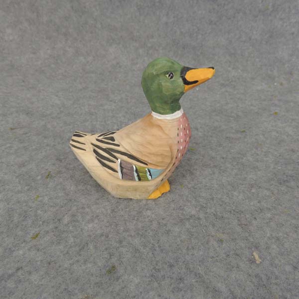 DUCK WOOD MINI 3" BLUE/GREEN SITTING UP