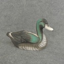 DUCK 8.25" x 5.5" WOOD BLACK/TEAL