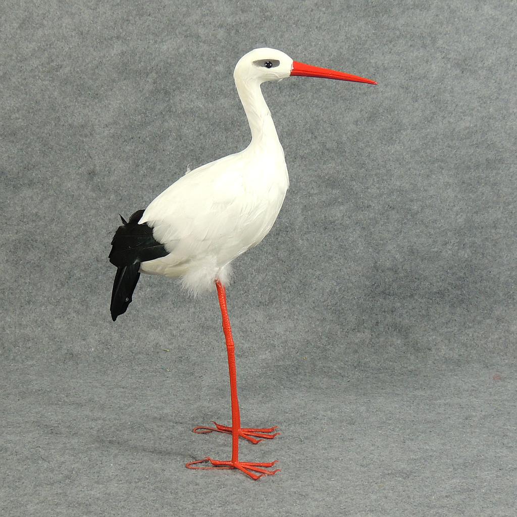 [B898] 18" STORK FEATHERED NATURAL