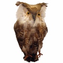 14" BROWN OWL WITH FEATHERS