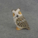OWL WOOD 3" x 5" BROWN/WHITE
