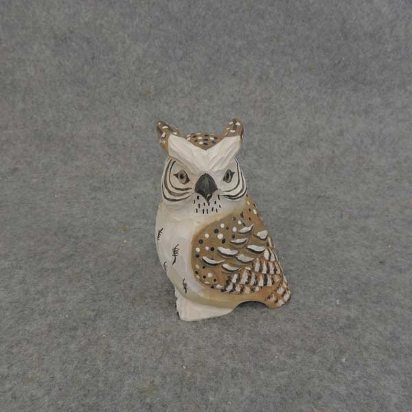OWL WOOD 3.5x2.25" BROWN/WHITE