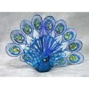 PEACOCK 6.25"  BLUE GLITTER W/CLIP