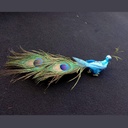 13" PEACOCK GLITTER/SEQUINw/CLP BLUE