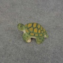 TURTLE WOOD 2&quot;x3&quot; GREEN/YELLOW 