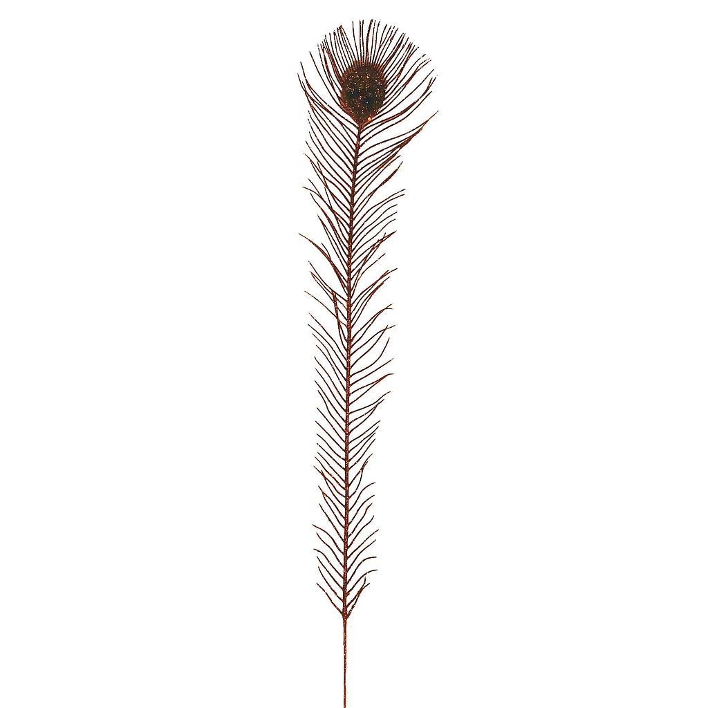[BF1536-COP] 30.5" ARTIF. PEACOCK FEATHERS    COPPER