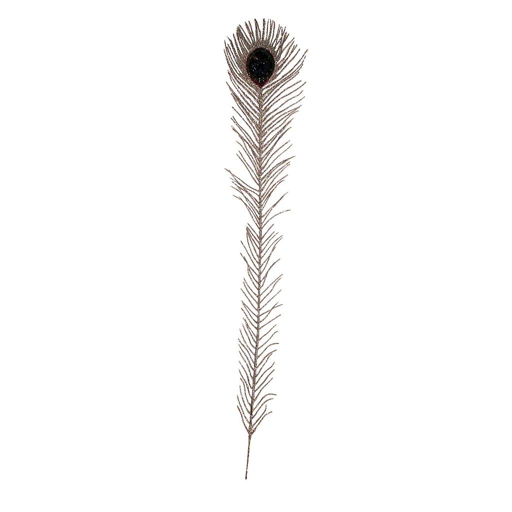 30.5" ARTIF. PEACOCK FEATHERS    SILVER