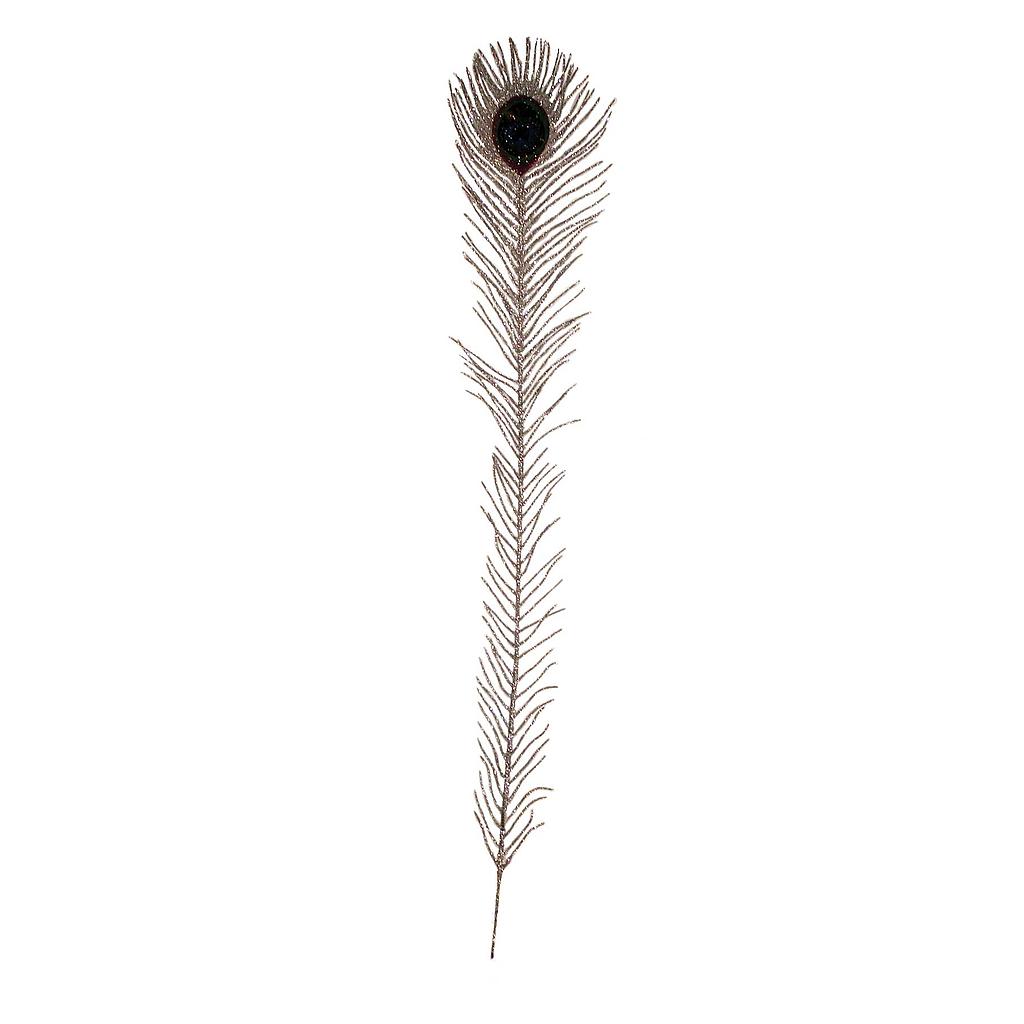[BF1536-SIL] 30.5" ARTIF. PEACOCK FEATHERS    SILVER