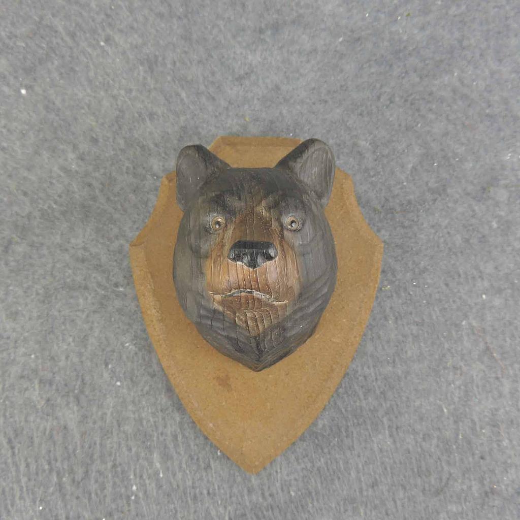 BEAR HEAD HANGER WOOD 5.5x5x7" BLACK