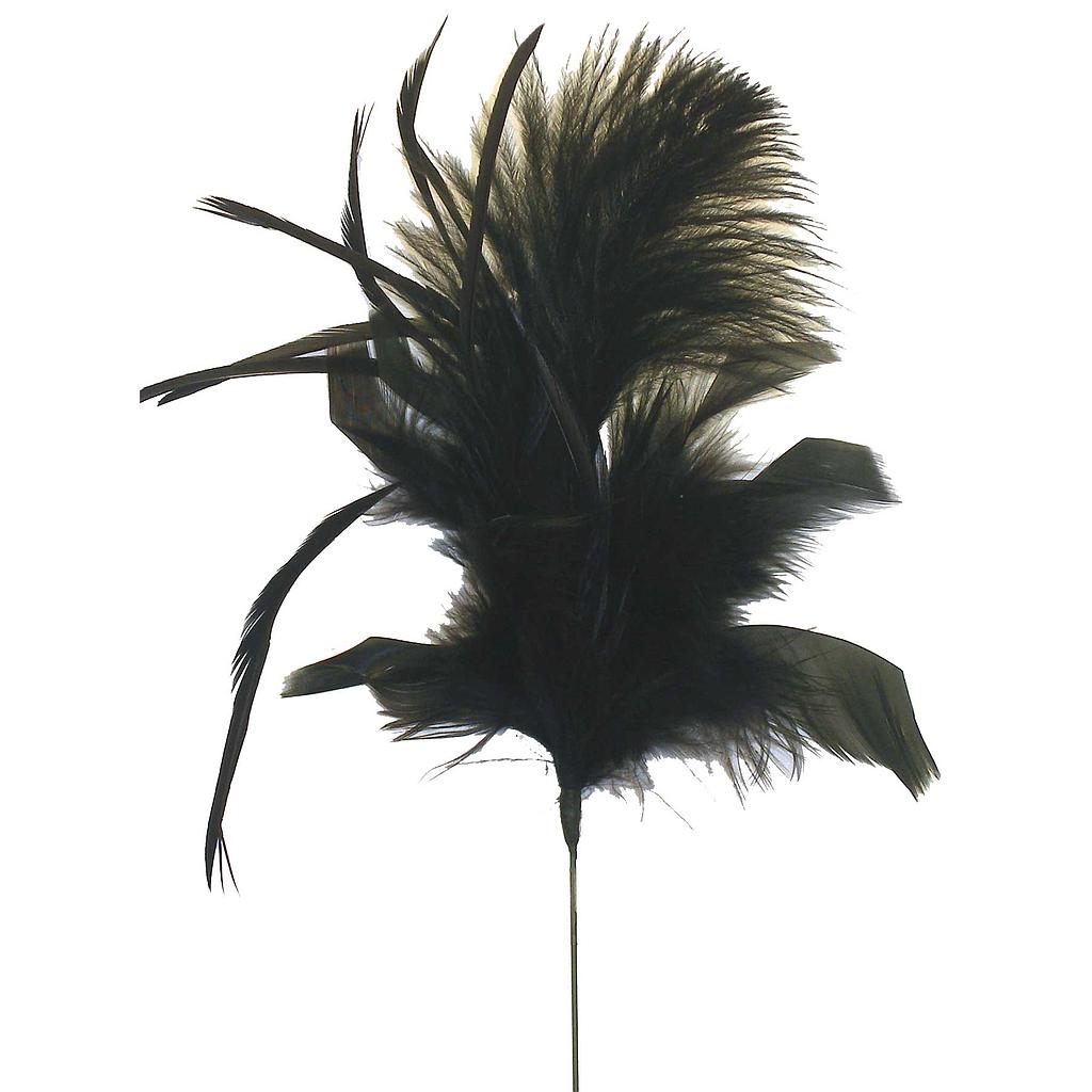 9" FEA SPRAY W/OSTRICH FEATHER  BLACK