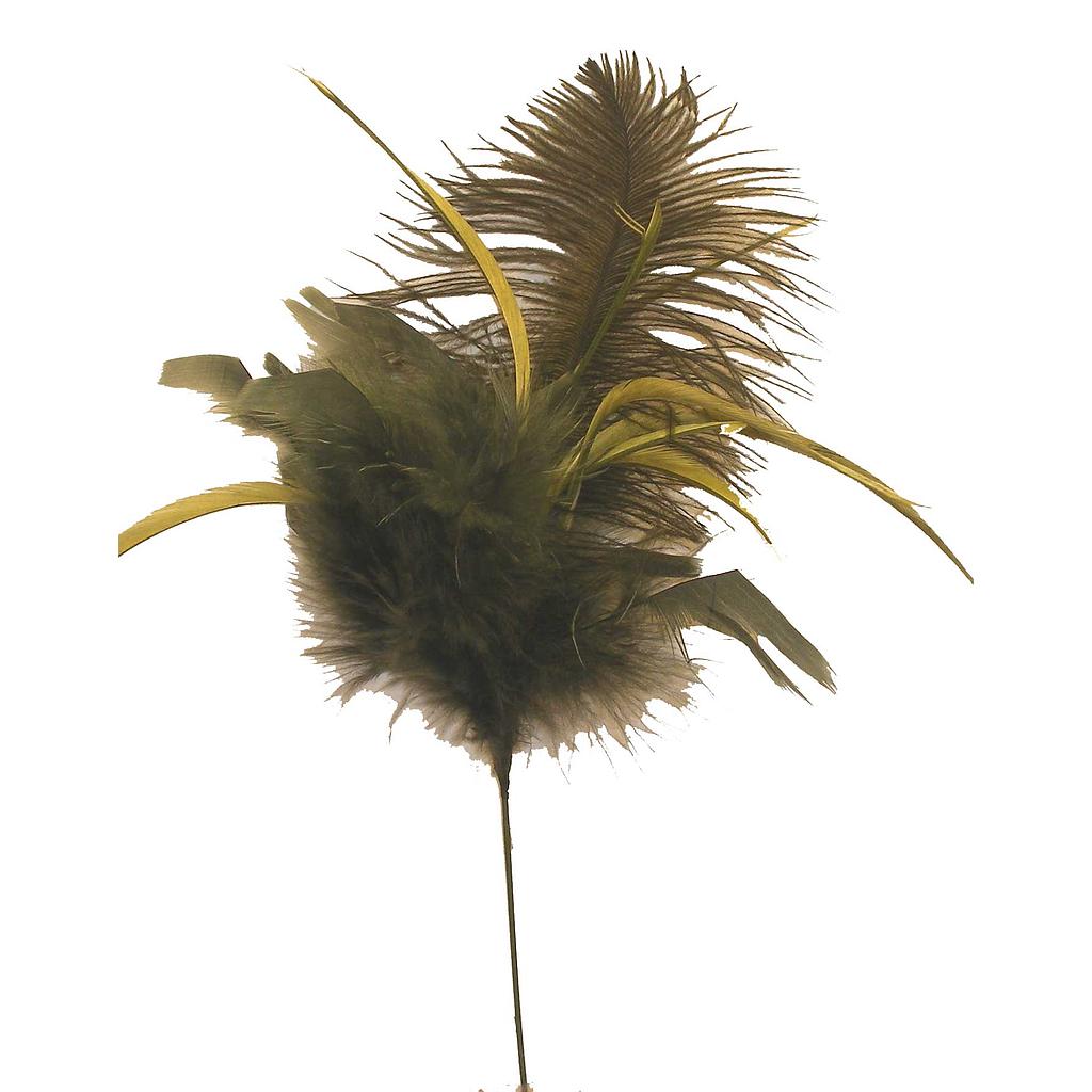 9" FEA SPRAY W/OSTRICH FEATHER  MOSS
