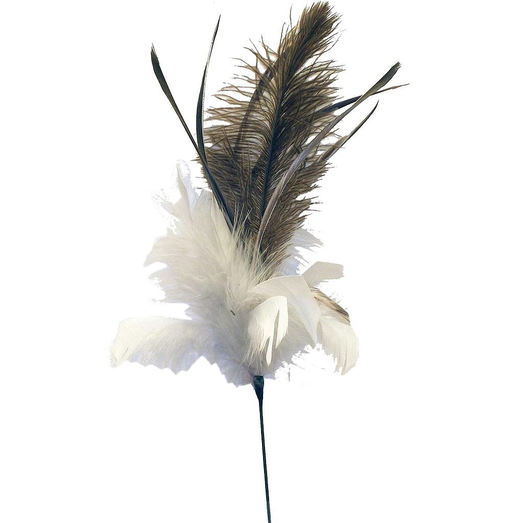 9" FEA SPRAY W/OSTRICH FEATHER  WHITE