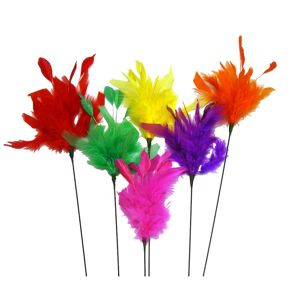 9&quot; FUZZY FEATHER W/TIP PICK 14&quot; TOTAL  ASSORTED
