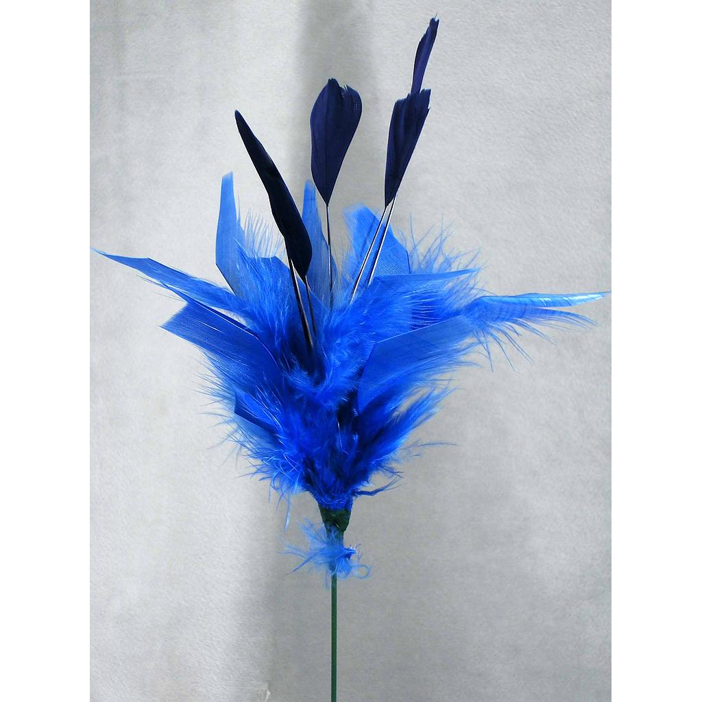 9" FUZZY FEATHER W/TIP PICK 14" TOTAL  BLUE